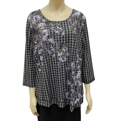 W.Lane Womens  Size XL 3/4 Sleeve Top Pattern 