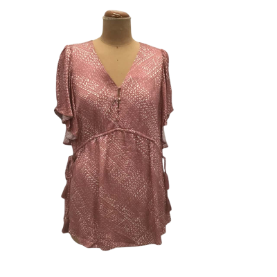 Once/Was Blouson Top Size 4 Vintage Rose