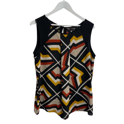 Principles Womens  Size 16 Sleeveless Top Black/ Multicoloured 