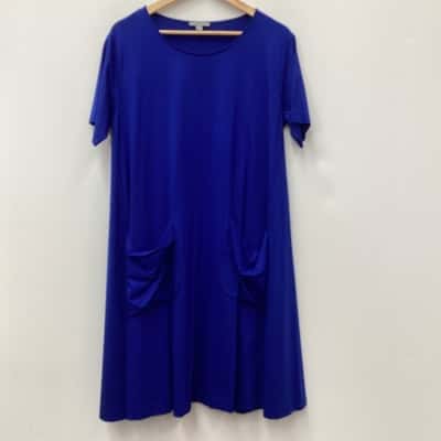 COS Womens  Size L Blue dress with front pockets 