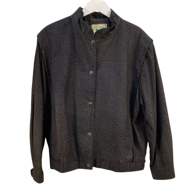 Vinatge La Dan Womens Size 14 Leather Jacket Black  