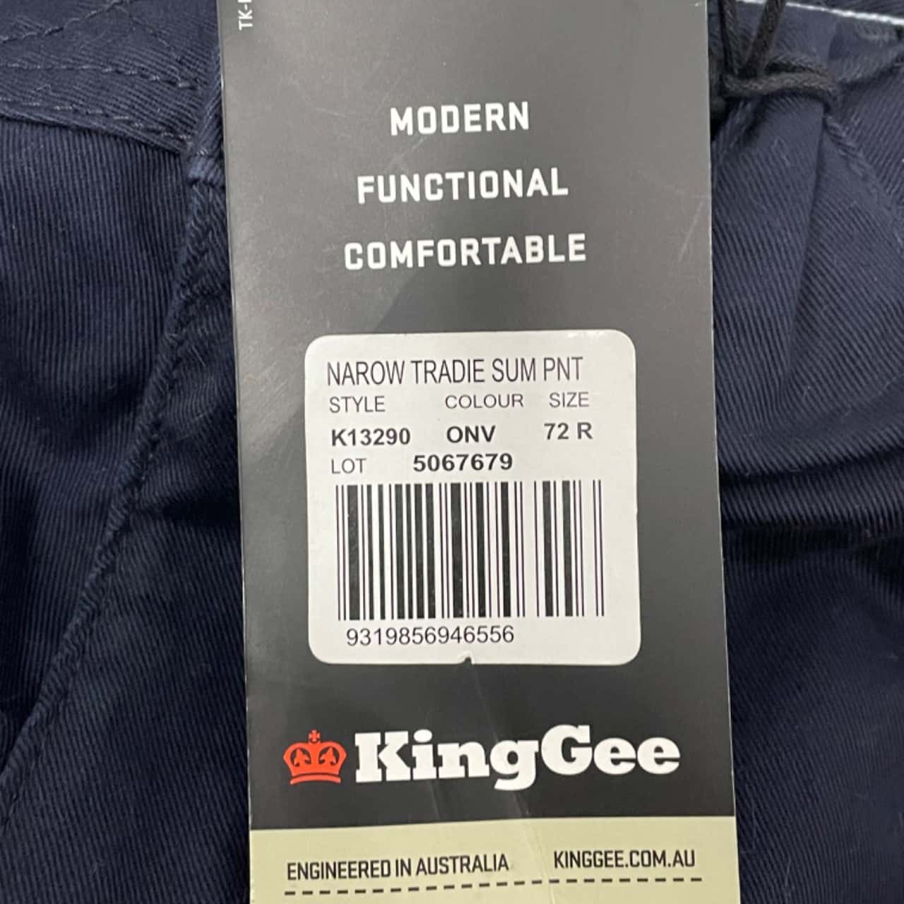 KingGee Mens Size 28/97R Navy Blue (s)