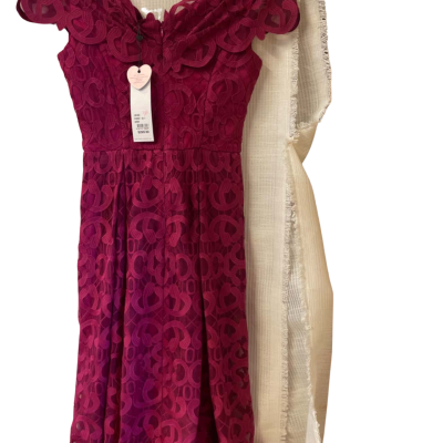 Review Womens  Size 6 Short Sleeve Dress  Pink  / Red 