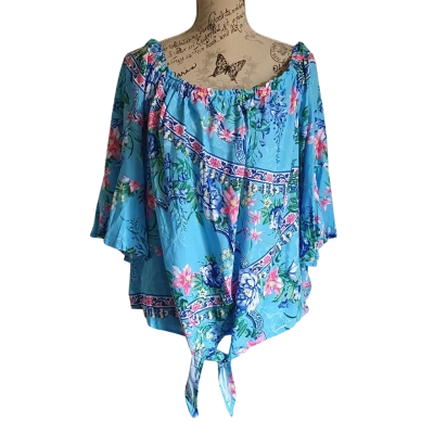 Katies Womens  Size 20 Floral Top Blue / Floral BNWT