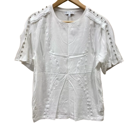 Wayne Cooper White/Silver Beaded Detail Top Size XS 