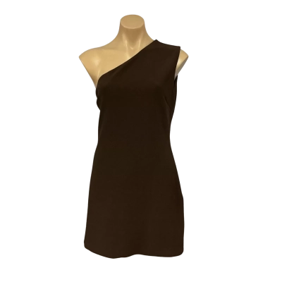 Bianca & Bridgett Womens Size 16 Brown Romilly One-shoulder Mini Dress (new)