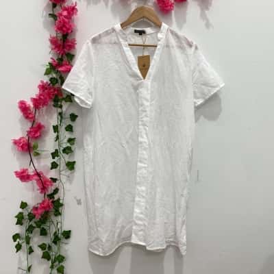 Body Glove Womens Short Sleeve Cover Up Dress Size 12 White 