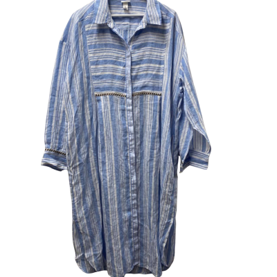  Lemlem Size L Shirt Dress Striped - 100% Linen