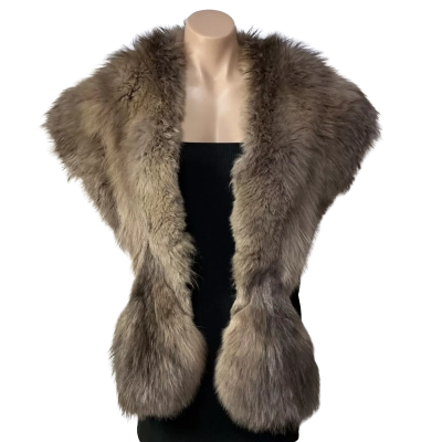 Vintage A Cornelius Original Womens One Size Brown Fur Stole with Satin Lining