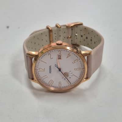 FOSSIL 'ES3991' Gold Tone Women's Wristwatch with Tan Leather Band 