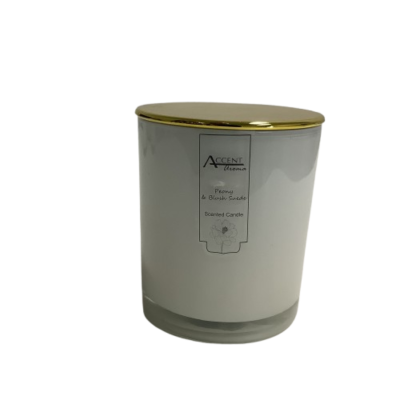 New Candle with Gold Foil Flower & Gold Lid Peony & Blush Suede #2262-1-PP
