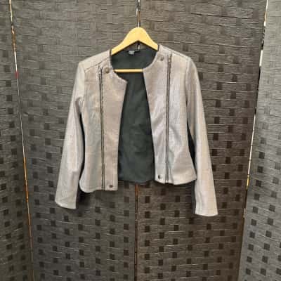 Stylestalker Womens  Size 10 Open Jacket Silver 