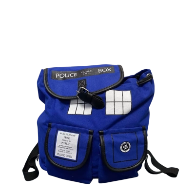 BBC official Dr WHO backpack