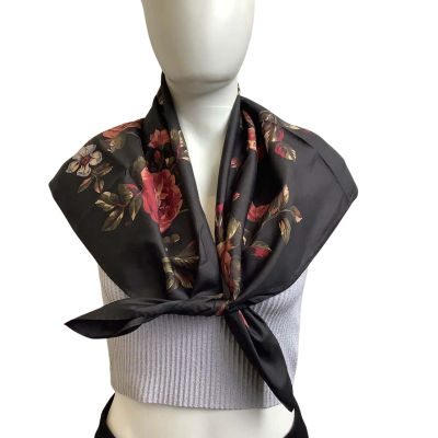 Jim Thompson Womens Floral Print Silk Square Scarf Multicoloured