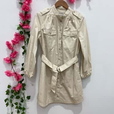 Country Road Womens Long Sleeve Dress Size 10 Beige 