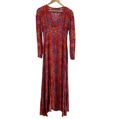 Mister Zimi Womens  Size 8 Bohemian Style Long Sleeve Maxi Dress 