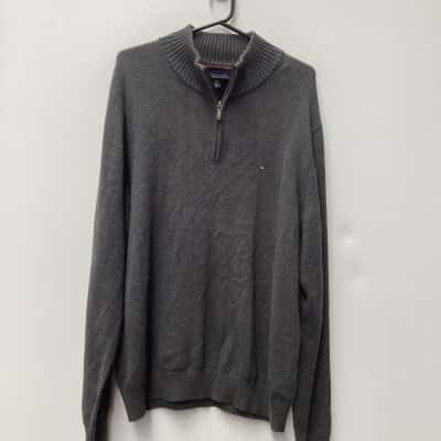 Tommy Hilfiger Mens Jumper Long Sleeve Grey Size XL