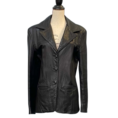 YRC Womens Size S Leather Jacket Black