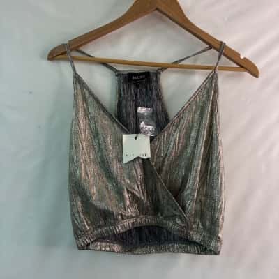 Bardot Womens  Size 6 Sleeveless Top Grey 