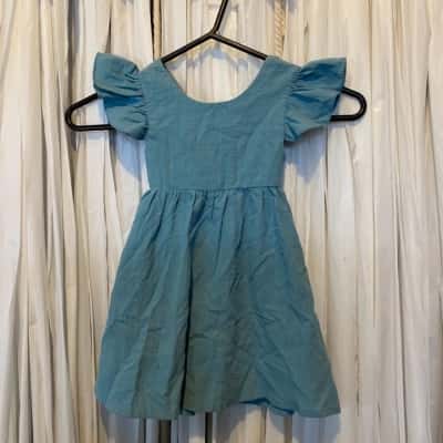 Dot & Leopard Frill Cut Out Linen Dress Size 1