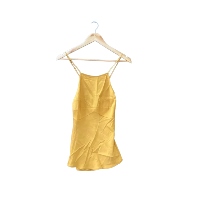 Calvin Klein Size 38 Shoestring Strap Top Brown 