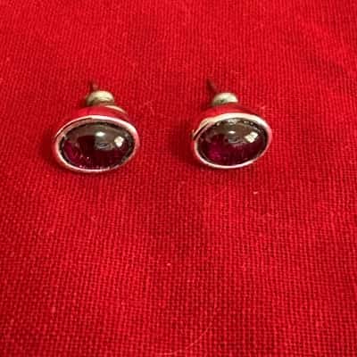  Women's Silver Tone Stud Earrings 