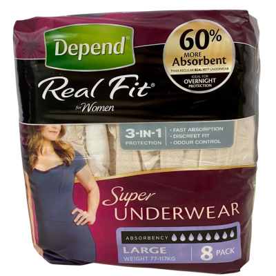 Depend Unisex Underwear Super Plus Large 9 Pack