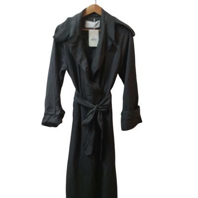  Henne Womens  Size 4  Lino Trench Coat Smoke