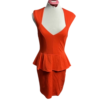 Bardot Womens  Size 10 peplum Bodycon Dress Orange 