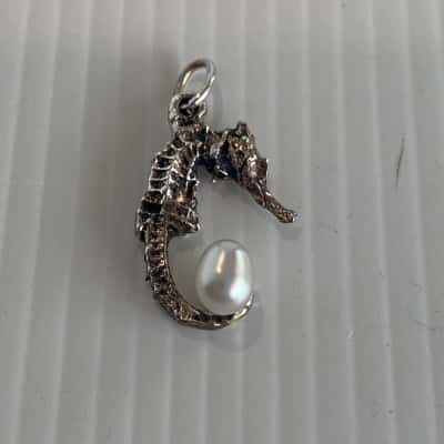 Seahorse Charm with Freshwater Pearl - Monkey Mia WA 
