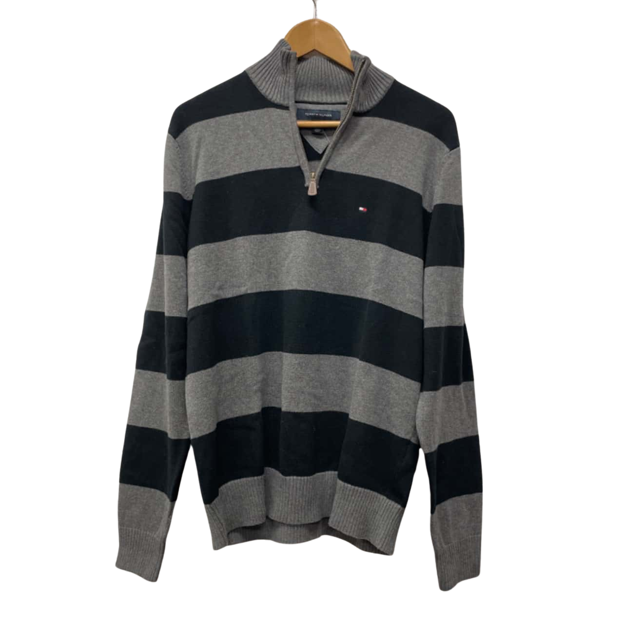 Tommy Hilfiger Knit Jumper Two Tone Grey M L