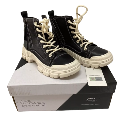 Womens Tarramarra Lorraine Chunky Boots Black  / Off White 