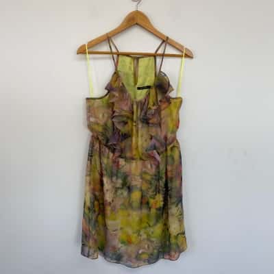 Portmans Colourful Floral Ruffle Mini Dress  Size 14 