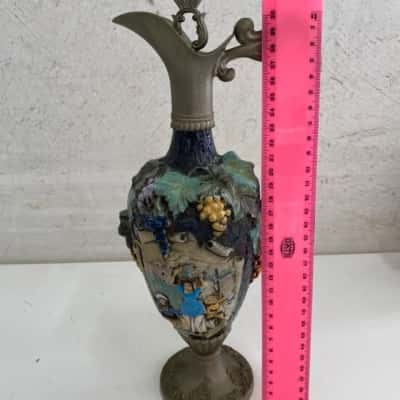 Vintage Italian Wine Decanter Riprod Vietata Art 2598 Hand painted Made In Italy