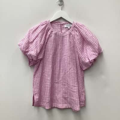 Witchery Pattern Short Sleeve Top - Size 4 