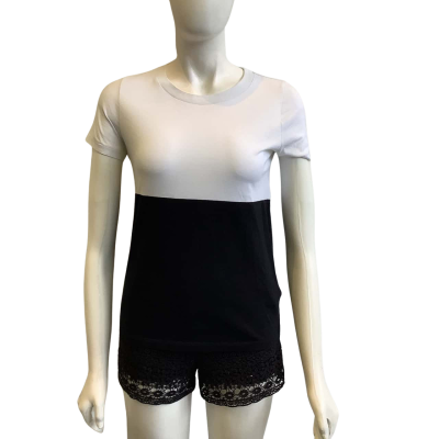 COS Women's Size XS T-shirt Black & White 