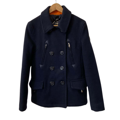 Superdry - Men's Wool Navy Blue Pea Coat