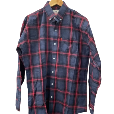 Levi's Mens  Size XL Long Sleeve Shirt Checked / Maroon / Navy Blue 