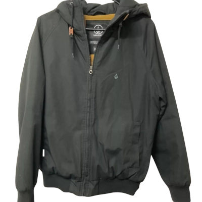 Men’s Volcom Size S black Front Zipper hooded jacket 
