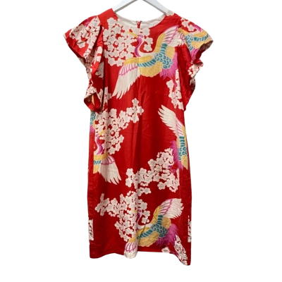 Country Road Womens  Size 4 Short Sleeve Dress Red - Silk/Cotton