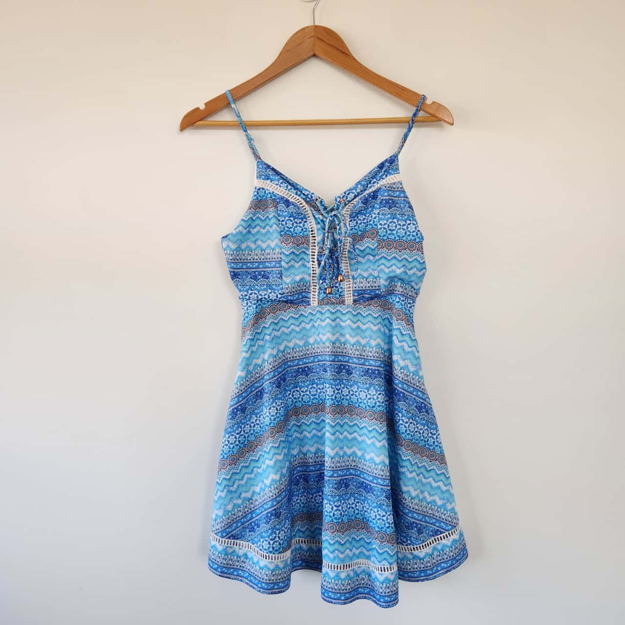 Topanga Blue Pattern Mini Dress Size XSS