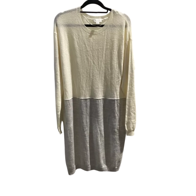 Witchery Womens  Size 12 Crew Neck Oversized Jumper / Dress Cream / Grey 