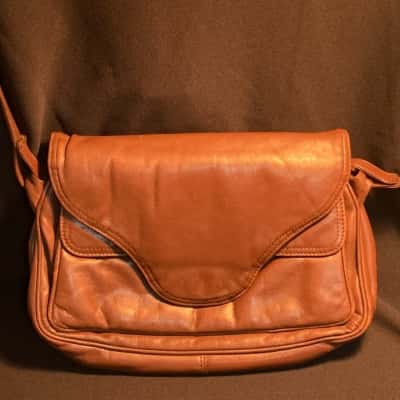 Vintage Faigen Brown Leather Shoulder Bag