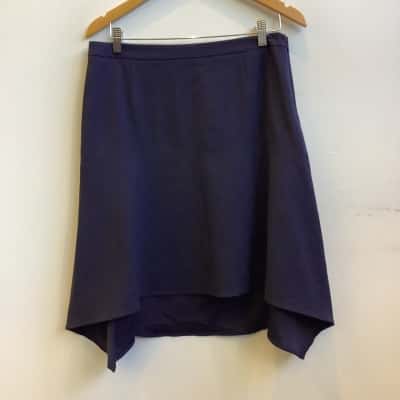 Brand New Saba Womens Size 14 Asymmetrical Midi Skirt Navy