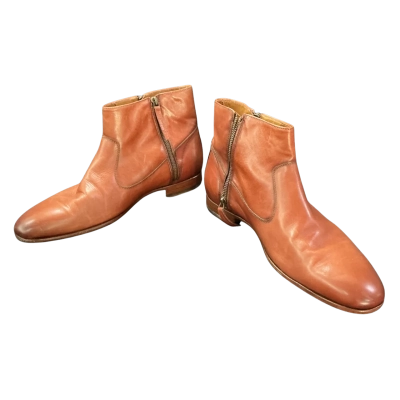 Antonio Maurizi Italian designer Mens zip- up Boots Size 45 Brown 