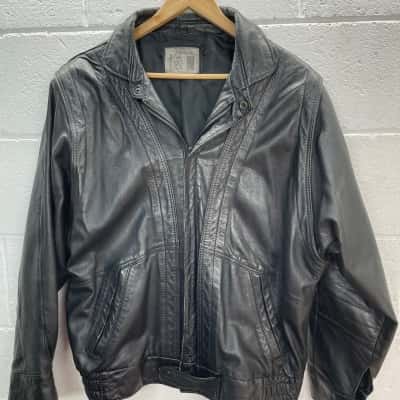 Valina Vera pelle Australia Mens  Size M Leather Jacket Black  