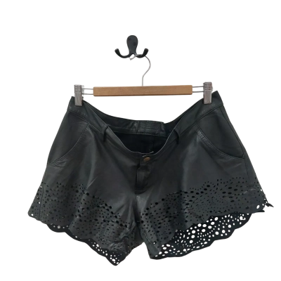 Magali Pascal Womens  Size M Leather Pants Black with design