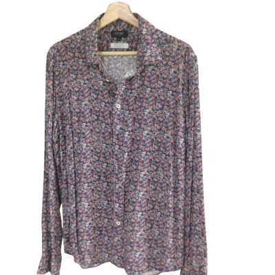 Oxford Womens  Size M Long Sleeve Shirt Floral / Multicoloured / Navy Blue / Red / White 