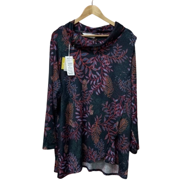 BNWT Taking Shape / Virtuelle Womens Size 20 / L Navy Floral Top RRP $109.95