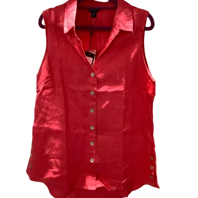 Maggie T Womens  Size 12 Short Sleeve Shirt  Watermelon Pink RRP $69  
